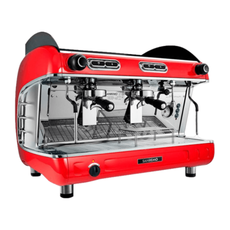 Профессиональная рожковая полуавтоматическая кофемашина SANREMO Verona SAP TALL 2GR, высокие группы, красная в интернет-магазине EASYHORECA.RU