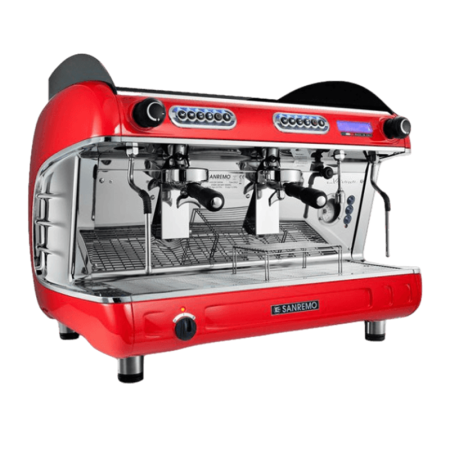 Профессиональная рожковая автоматическая кофемашина SANREMO Verona SED+CW TALL 2GR, высокие группы, красная в интернет-магазине EASYHORECA.RU